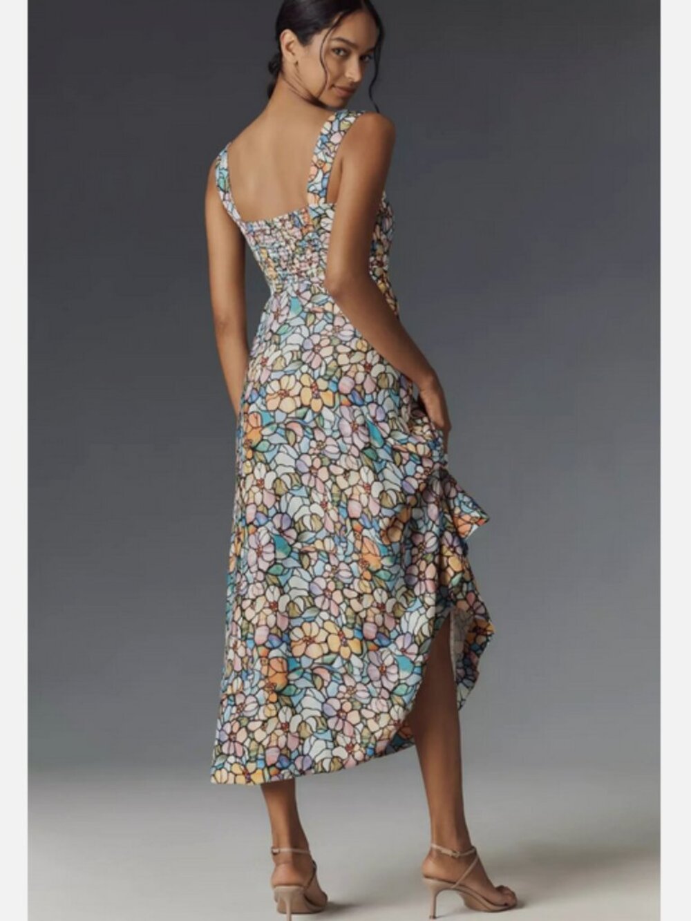 Anthropologie Maeve The Jocelyn Sleeveless Slip Midi Dress Stained Glass M NWT - Picture 7 of 10